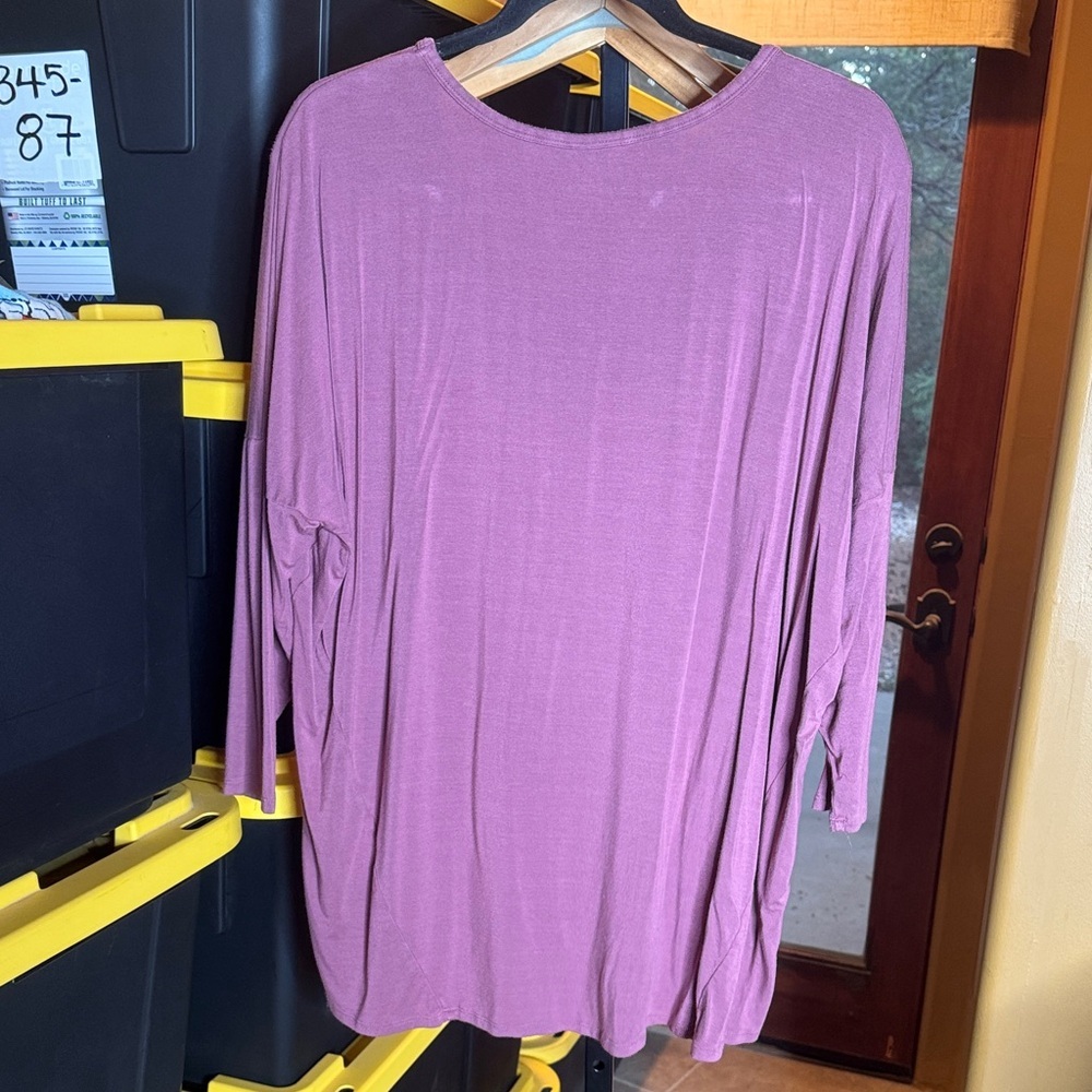 Soma Mauve Drop Sleeve High Low Tunic Top Size Medium - Picture 6 of 6
